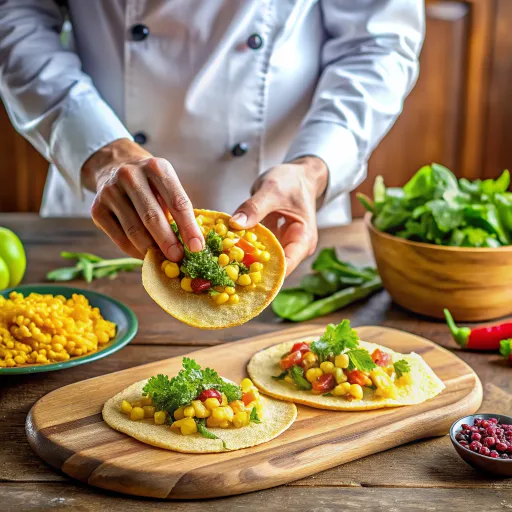 Tacos de Lentejas con Salsa de Mango y Menta